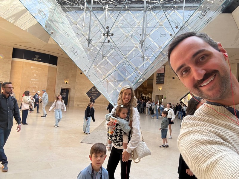 Family at the Louvre in Paris